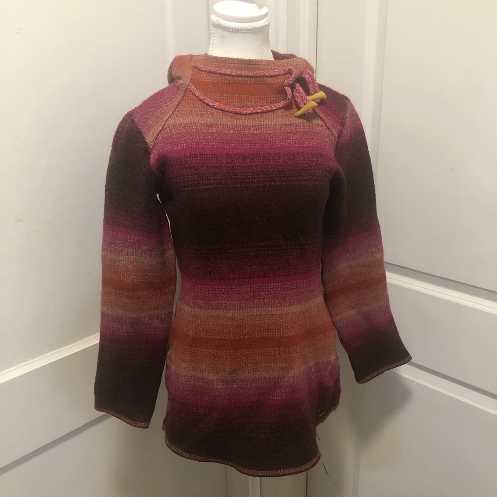 Prana ladies wool mix hooded sweater size small